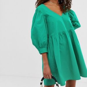 ASOS DESIGN V Front and Back Mini Dress Cotton 10